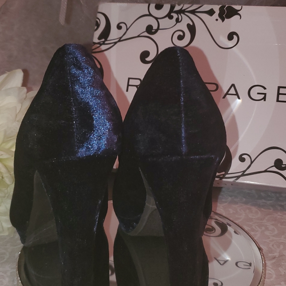 Navy Velvet pumps - Picture 4 of 7